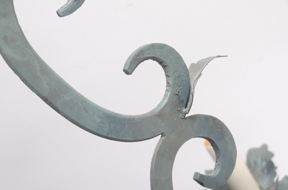 Stamped Metal Acanthus Leaf Chandelier | EBTH