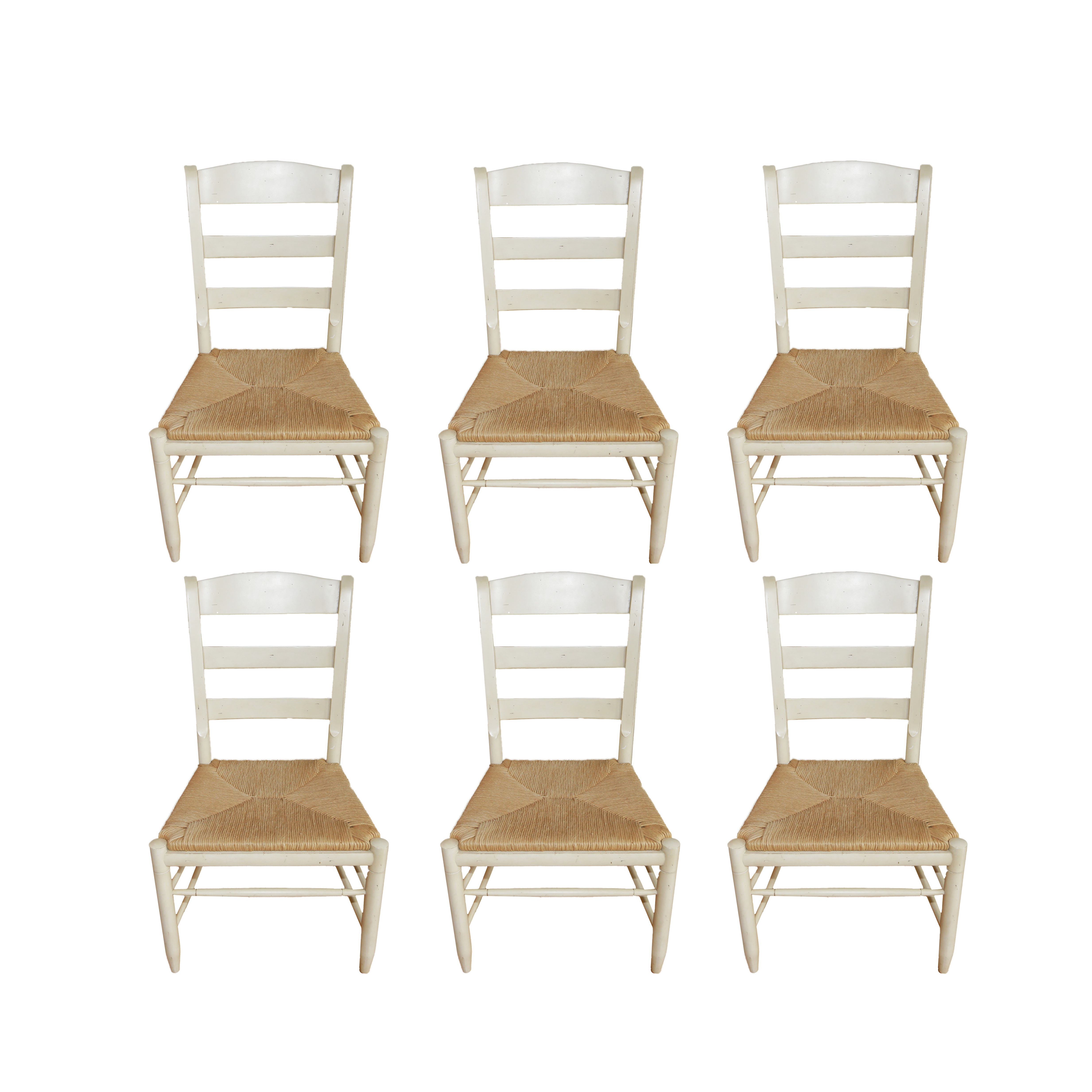 Set Of Six Ethan Allen Ladder Back Dining Chairs Ebth