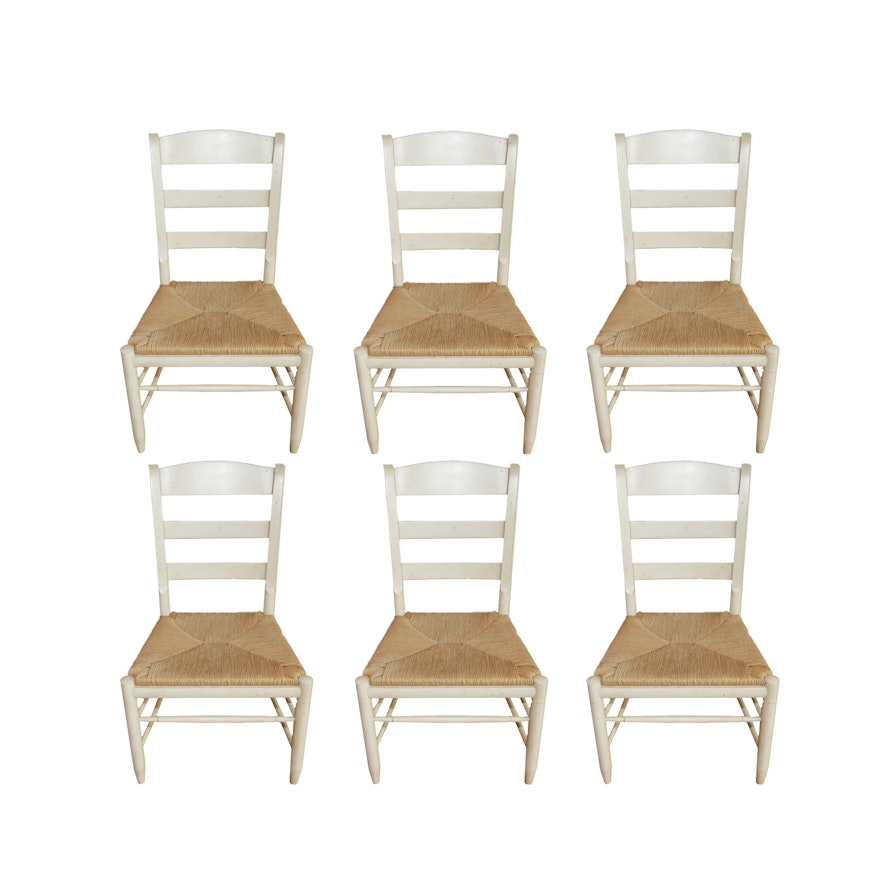 Set Of Six Ethan Allen Ladder Back Dining Chairs Ebth