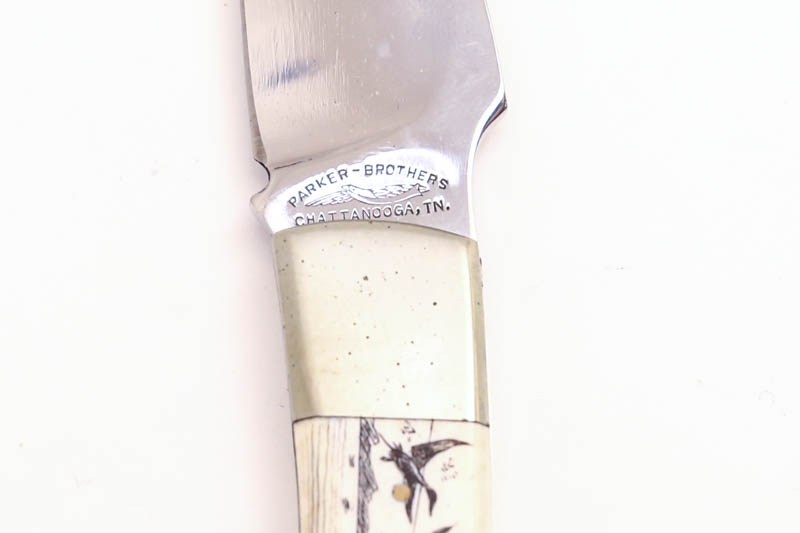 ParkerBrothers Scrimshaw Folding Knife EBTH