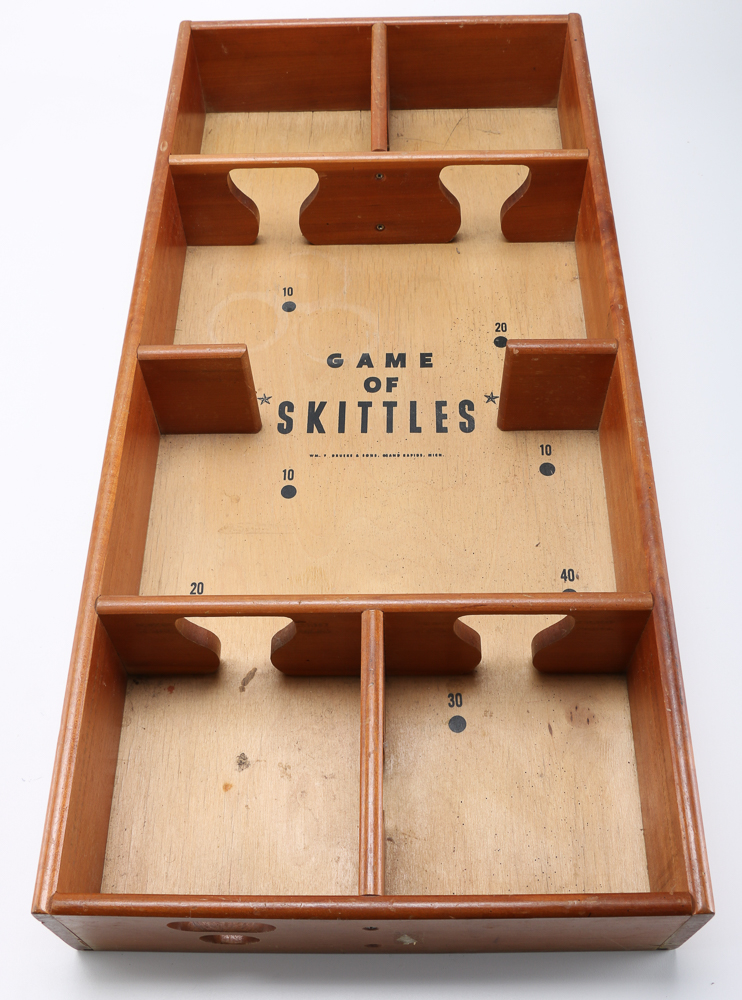 Wooden Tabletop Games Featuring Pinball and Skittles EBTH
