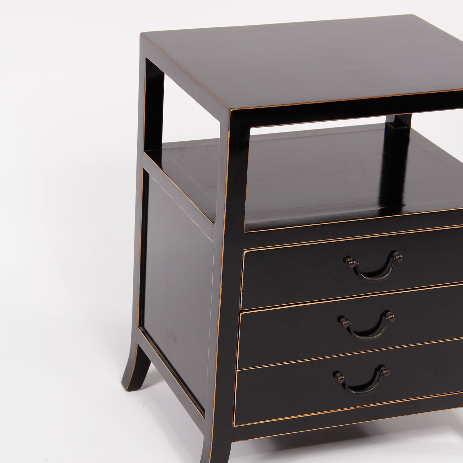 Black Lacquer Bedside Table EBTH