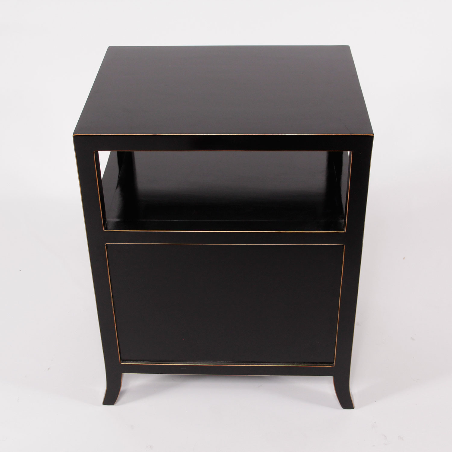 Black Lacquer Bedside Table EBTH