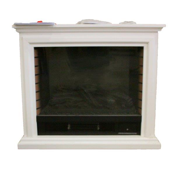 Hampton Bay Derry Infrared Electric Fireplace In White Ebth