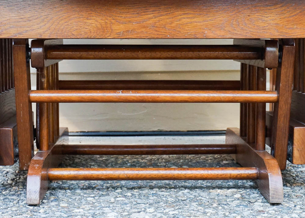 Mission Style Oak Glider and Ottoman EBTH