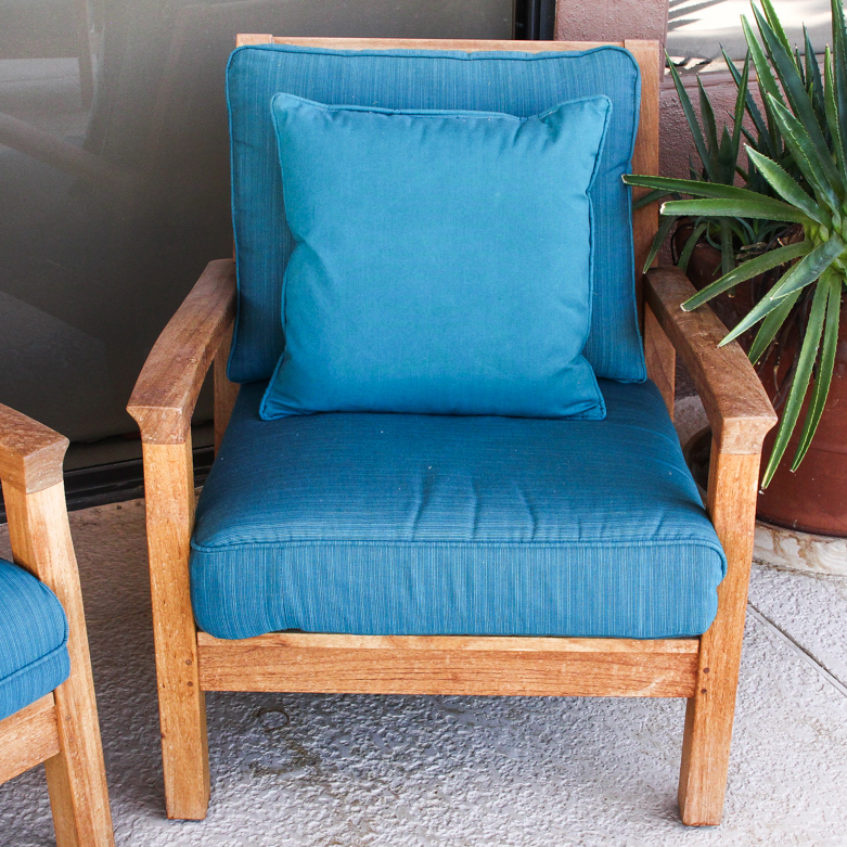 Pair of Contemporary Gloster Teak Patio Armchairs