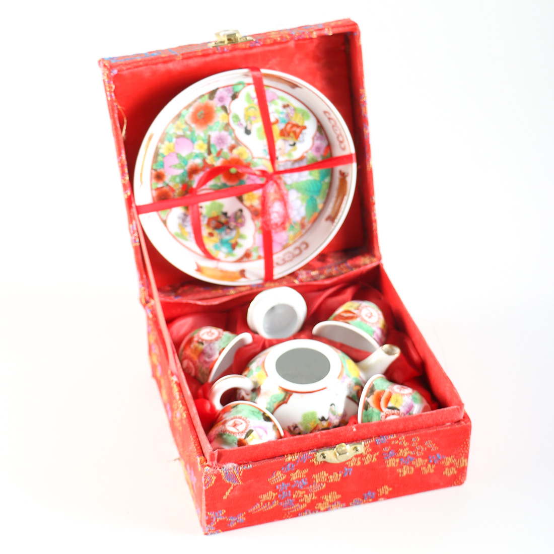 Porcelain Chinese Tea Set in Red Box EBTH