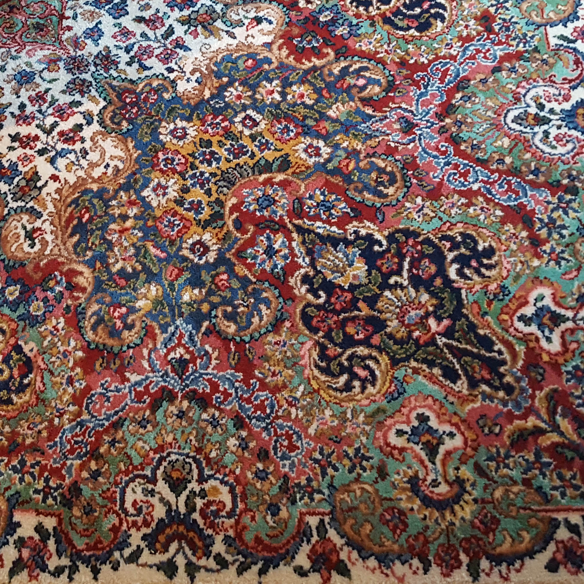 Karastan "Floral Kirman" Wool Area Rug EBTH