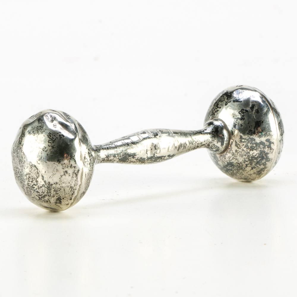 engraved baby rattle