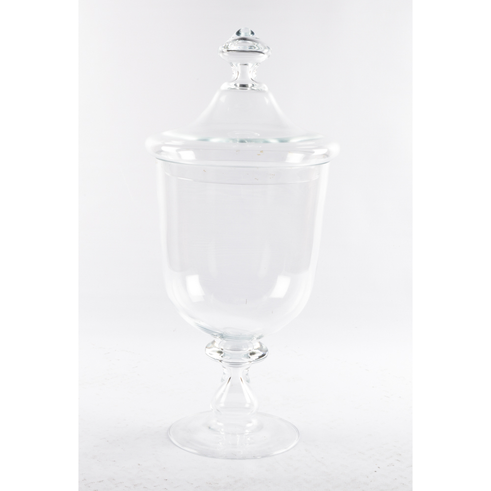 Large Clear Glass Urn EBTH