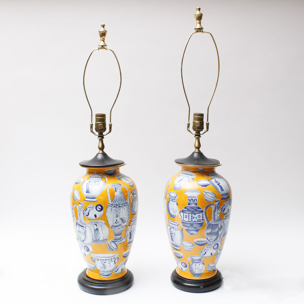 Pair of Ginger Jar Ceramic Lamps EBTH