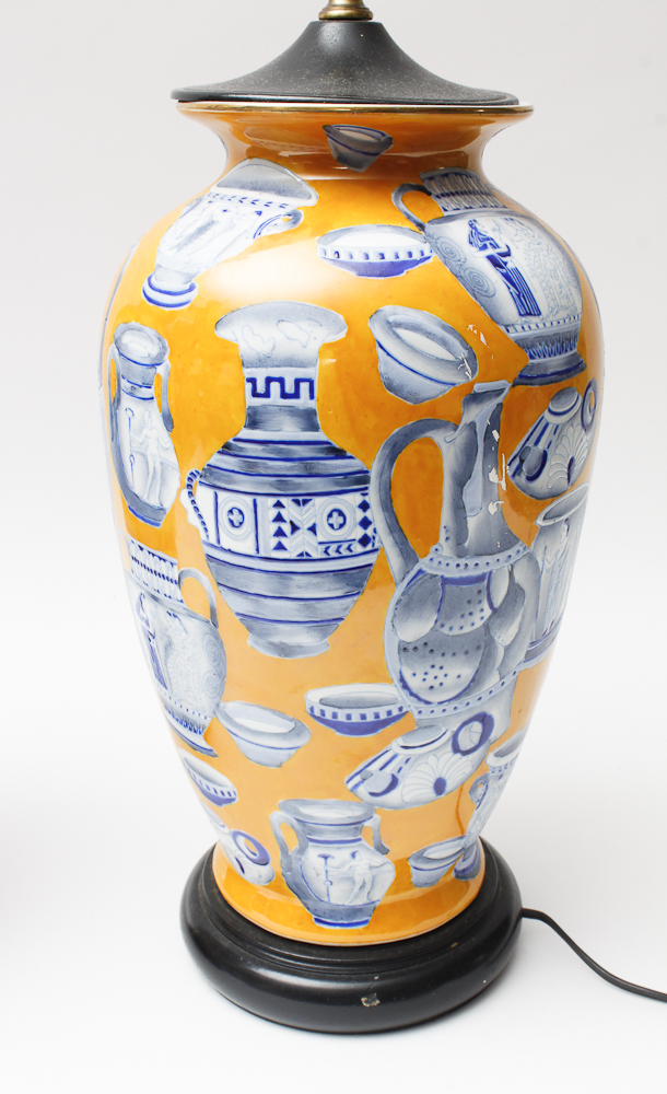 Pair of Ginger Jar Ceramic Lamps EBTH