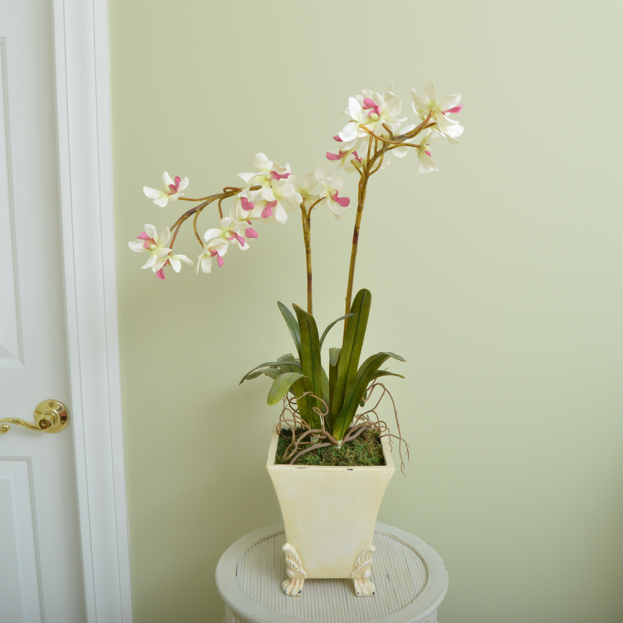 Plant Stand with Faux Plants EBTH