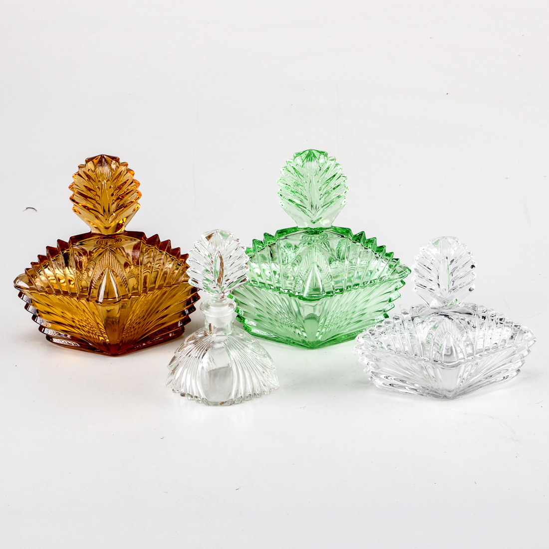 Collection of Cut Glass Vanity Containers EBTH