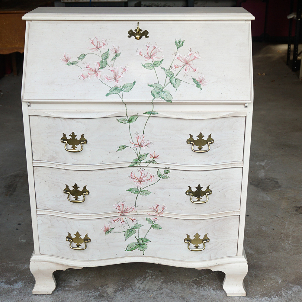 Vintage Serpentine Slant Front Desk By Jasper Cabinet Company Ebth