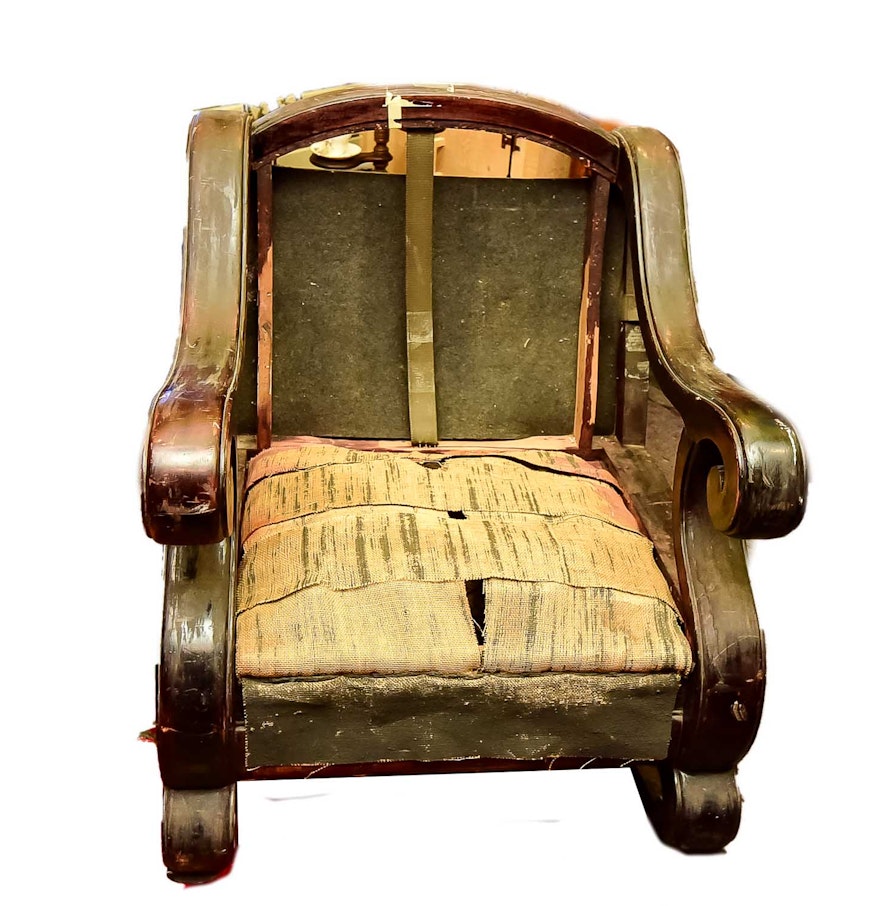 Antique Empire Style Wood Rocking Chair Frame : EBTH Antique Empire Style Wood Rocking Chair Frame ... - Antique Empire Style Wood Rocking Chair Frame : EBTH