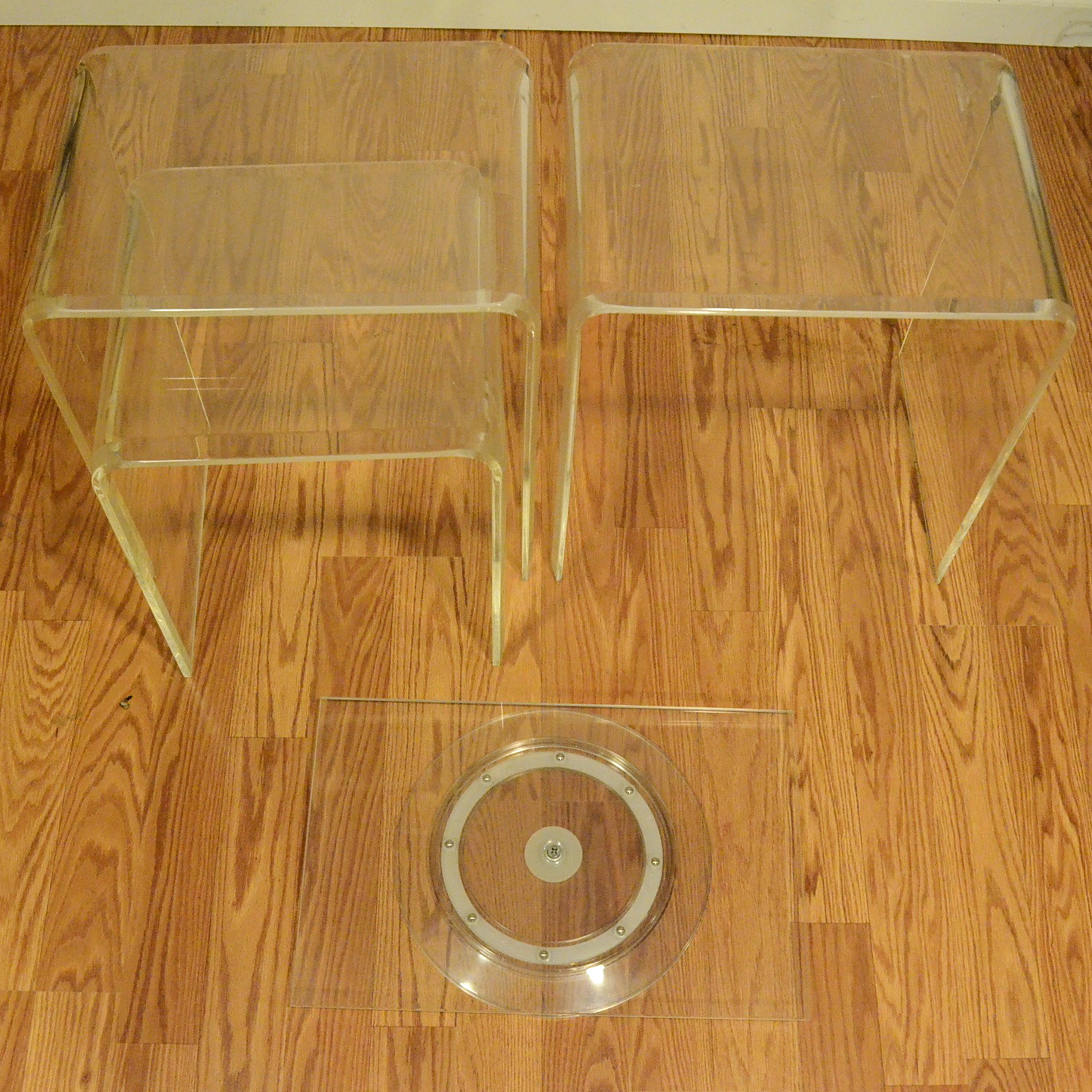 Three Lucite End Tables EBTH