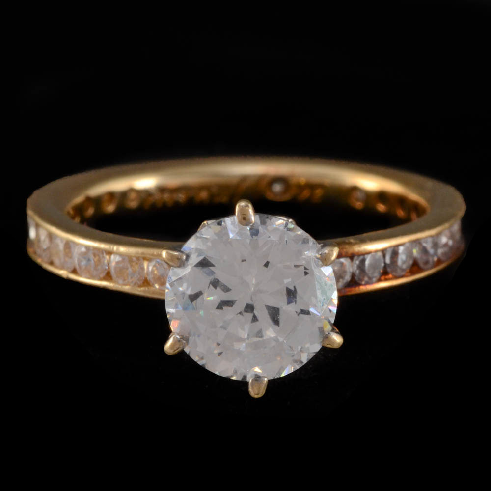 14k Yellow Gold Cubic Zirconia Ring Ebth