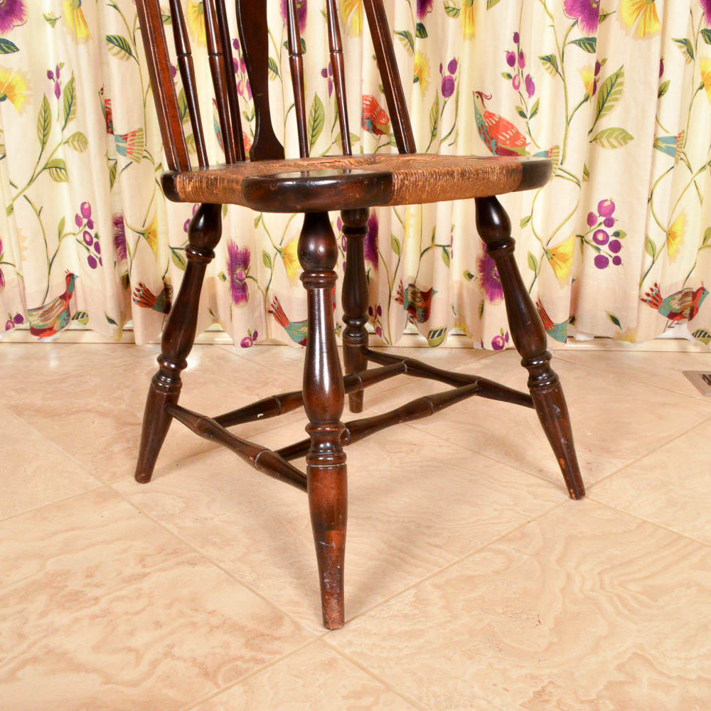 Antique Rush Seat Windsor Style Side Chair EBTH