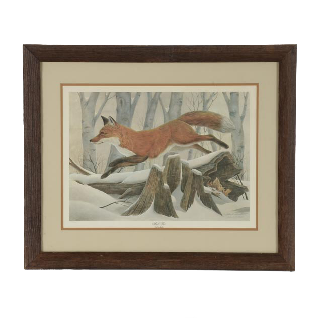 John A Ruthven Signed Limited Edition Offset Lithograph Red Fox EBTH   CS1 0774 