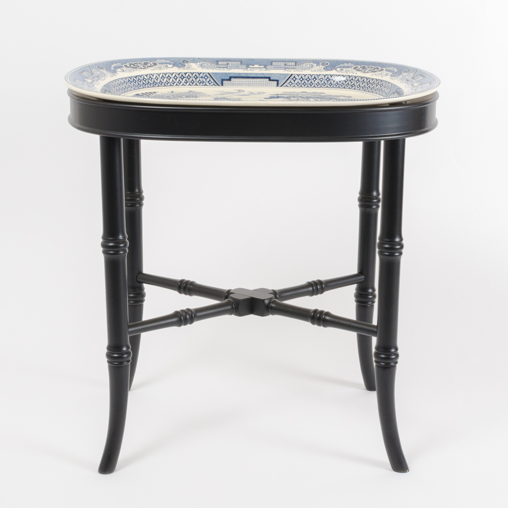 Bombay Company Delft Style Ceramic Tray Table EBTH
