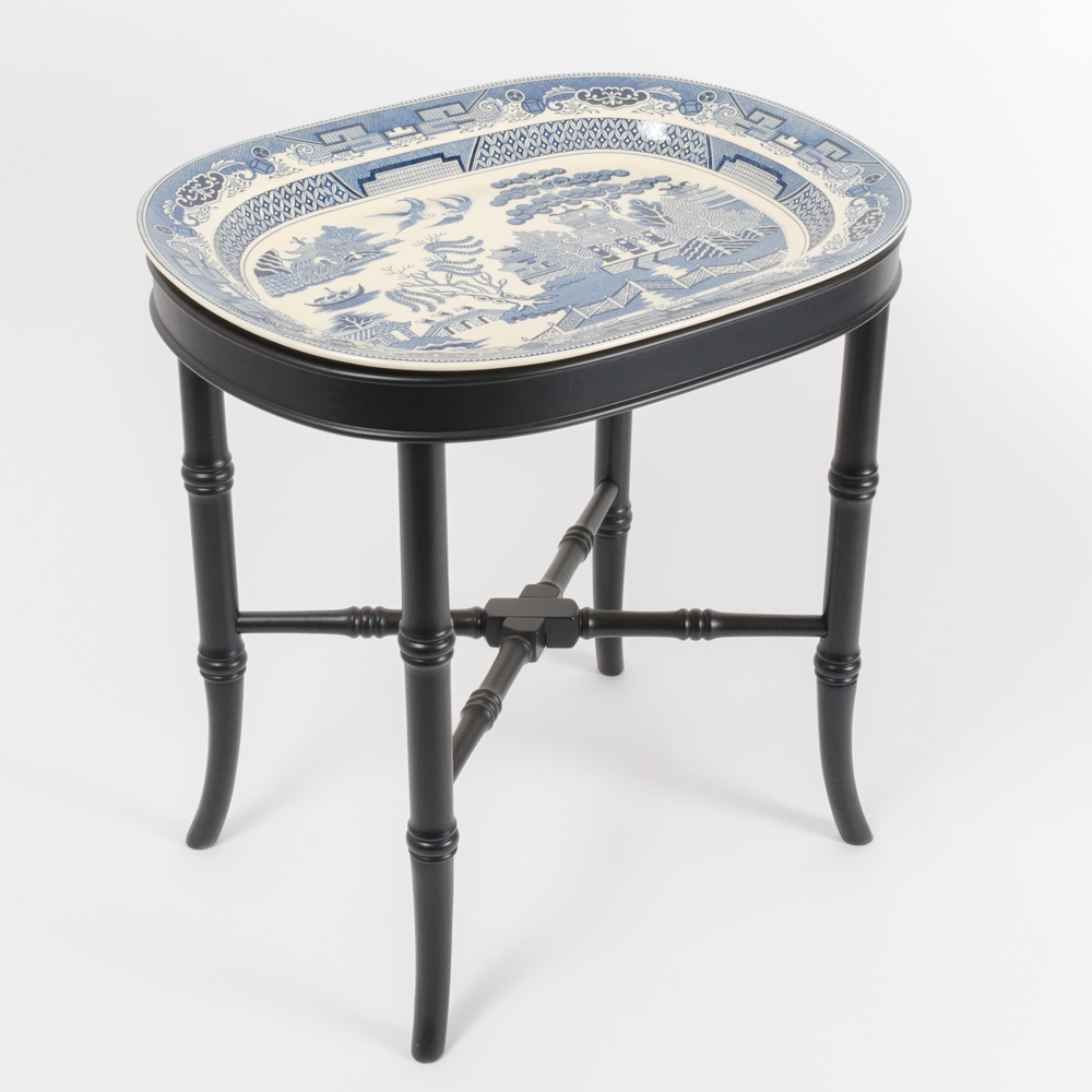 Bombay Company Delft Style Ceramic Tray Table EBTH