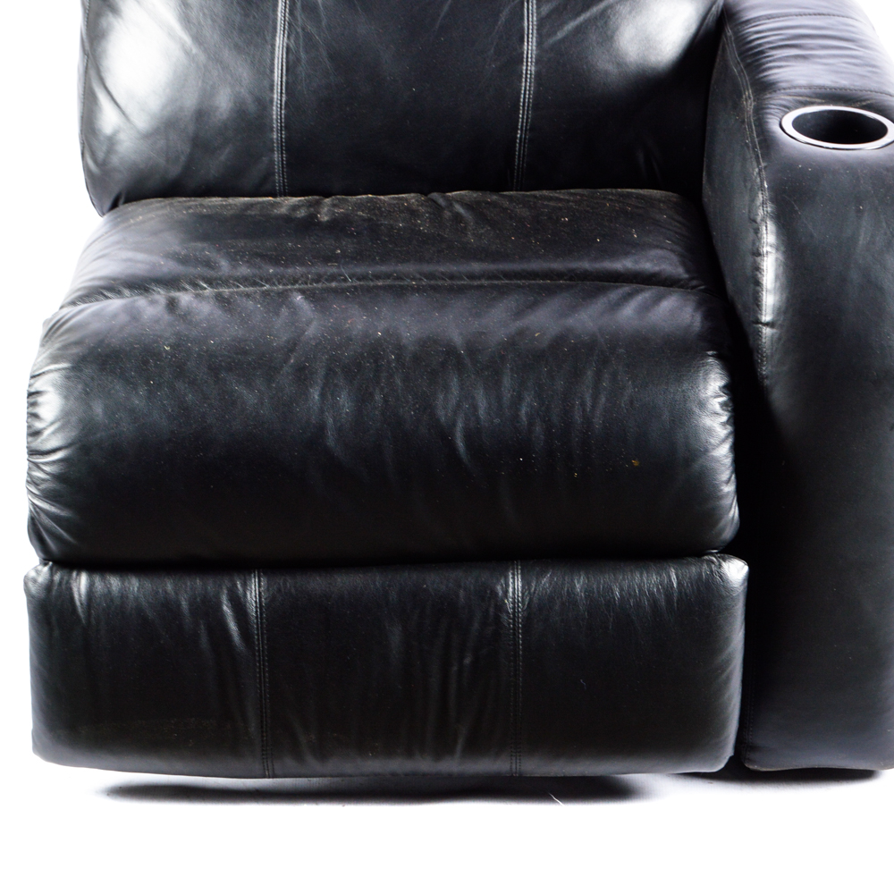 Black Leather Reclining Sectional Sofa EBTH