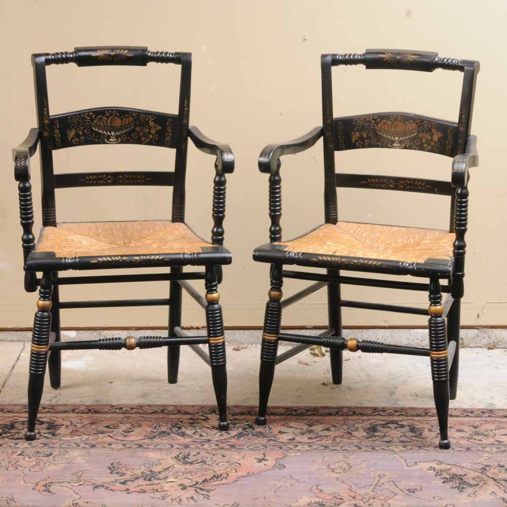 Pair of Hitchcock Arm Chairs EBTH