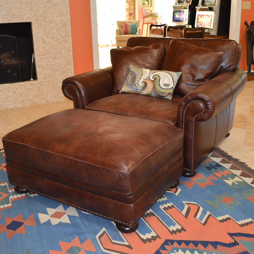 Leather Chair and Ottoman by Haverty's Furniture EBTH