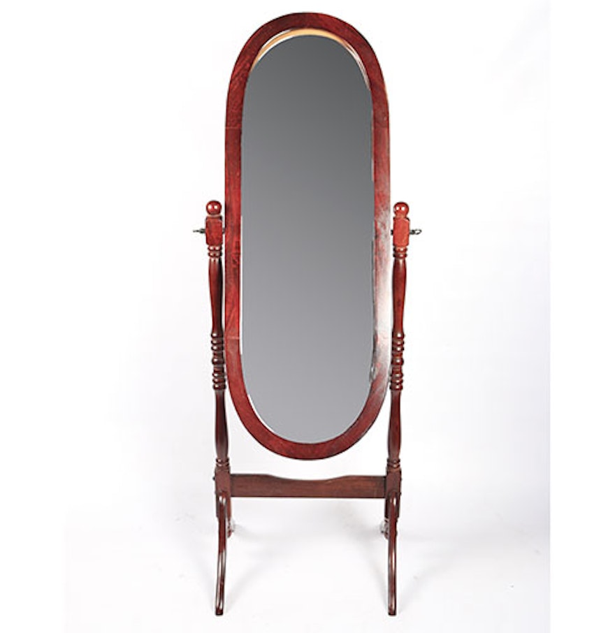 Oval Free Standing Swivel Mirror : EBTH Oval Free Standing Swivel Mirror : EBTH