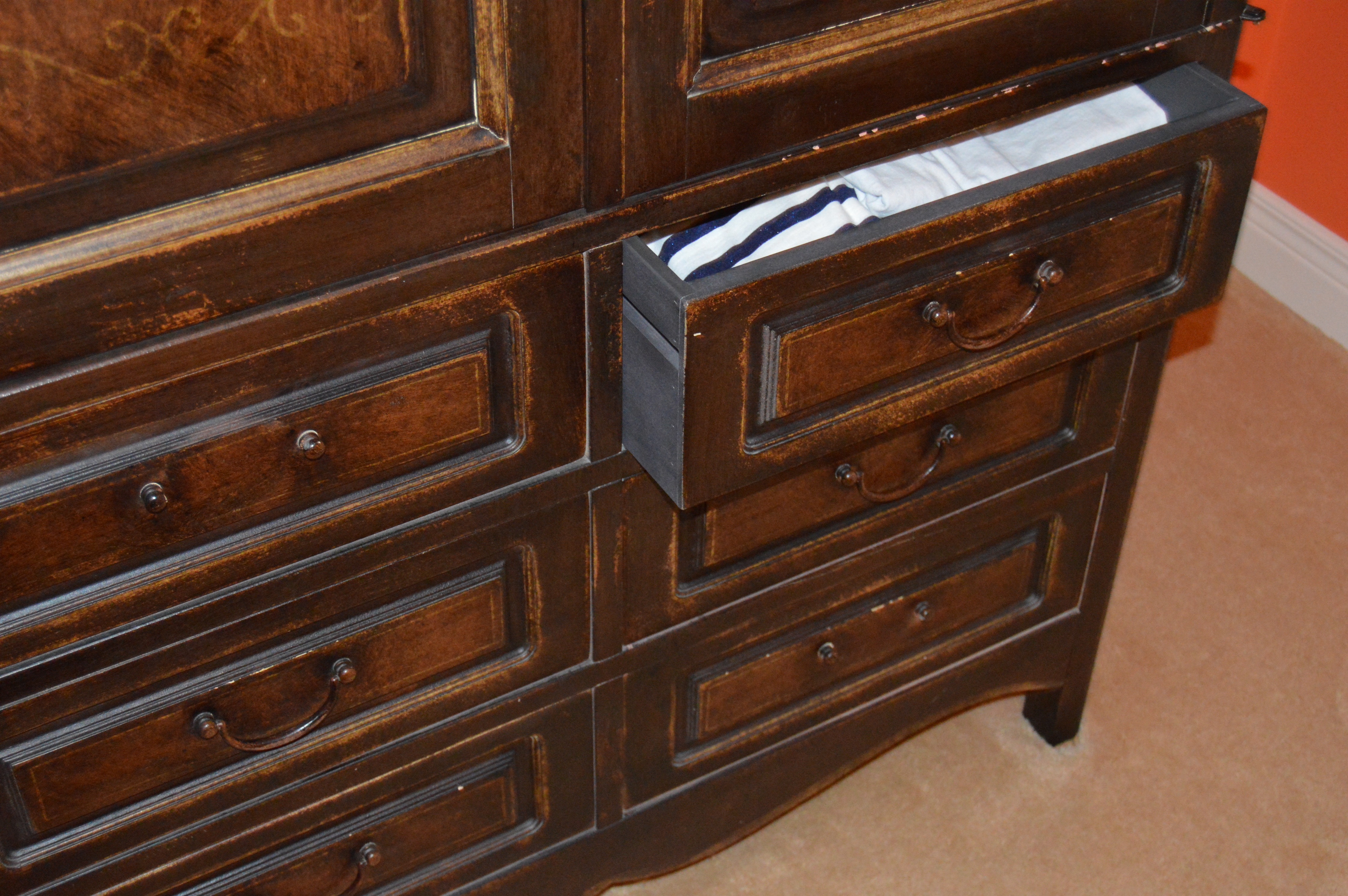 Stenciled Wood Armoire EBTH