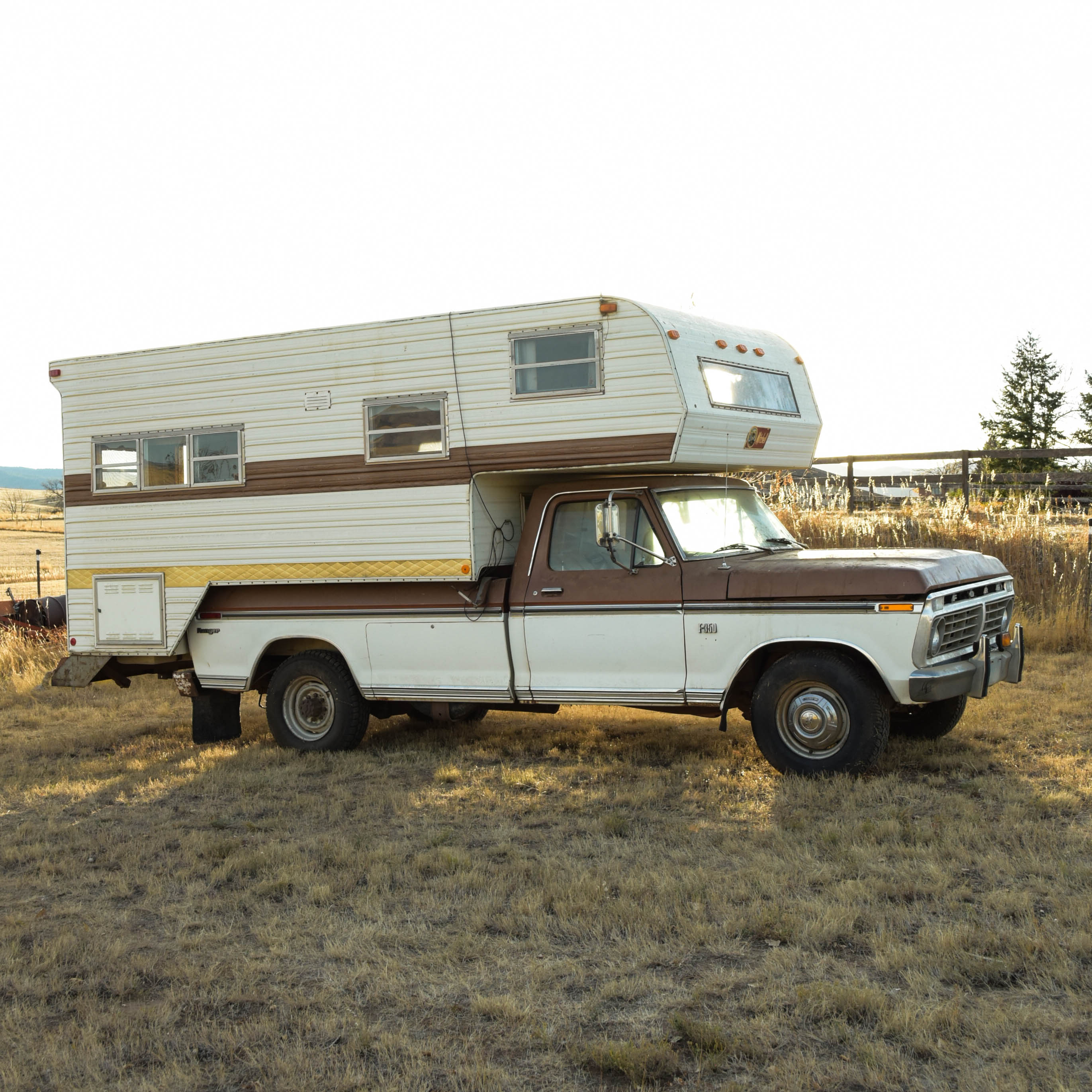 1973 Ford F350 Pickup And 1978 Mitchell Over Cab Camper