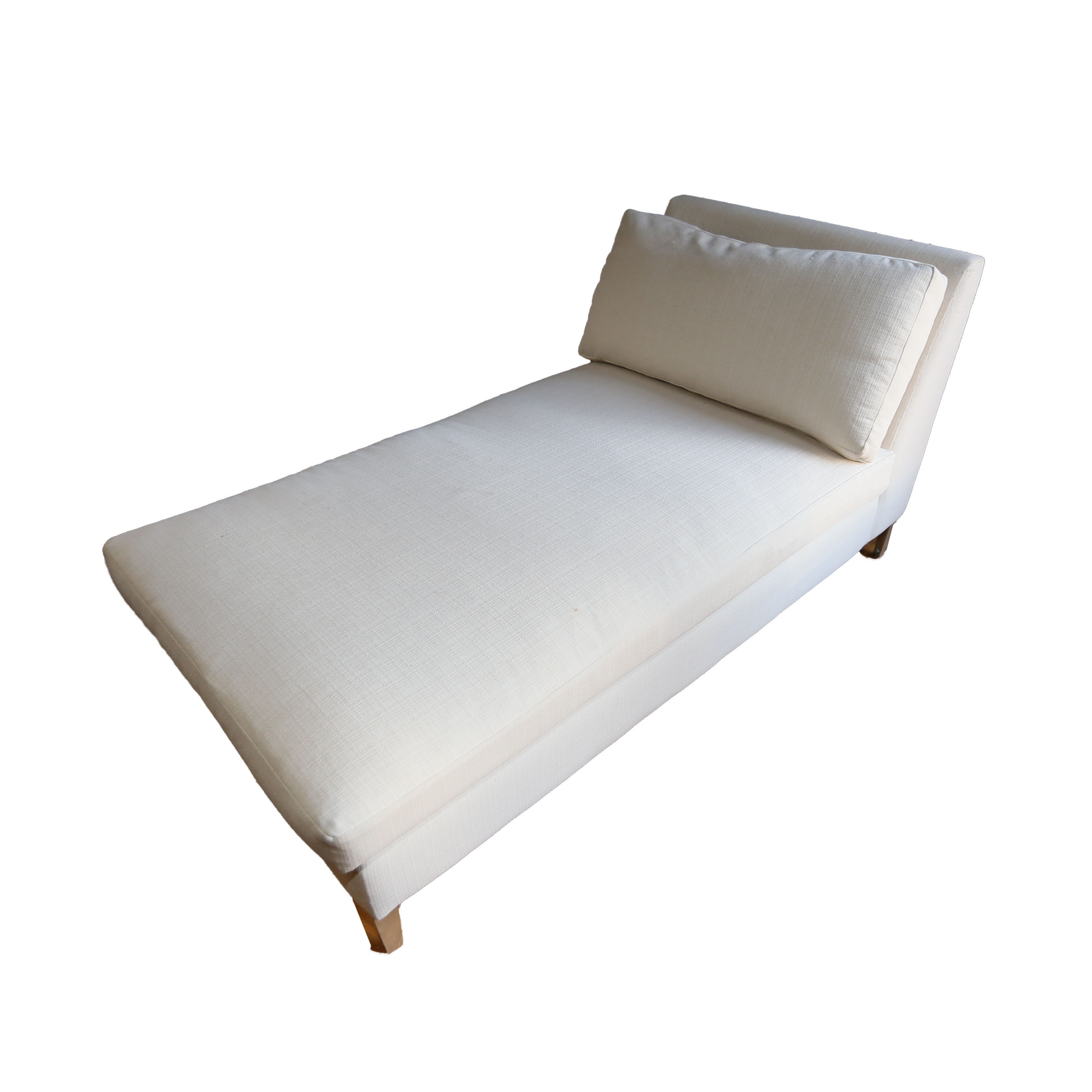 White Linen Chaise Lounge Chair EBTH