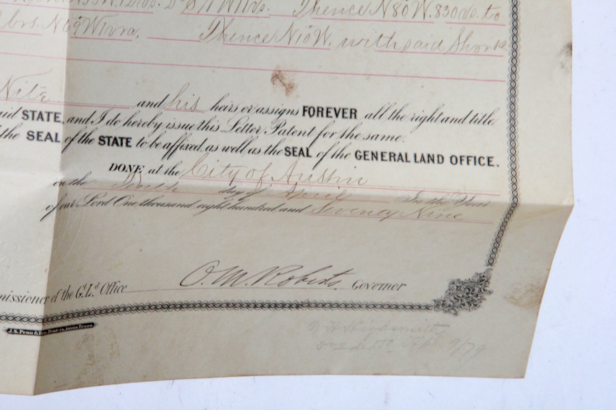 Collection of Texas Land Grants from Mid to Late 1800s EBTH