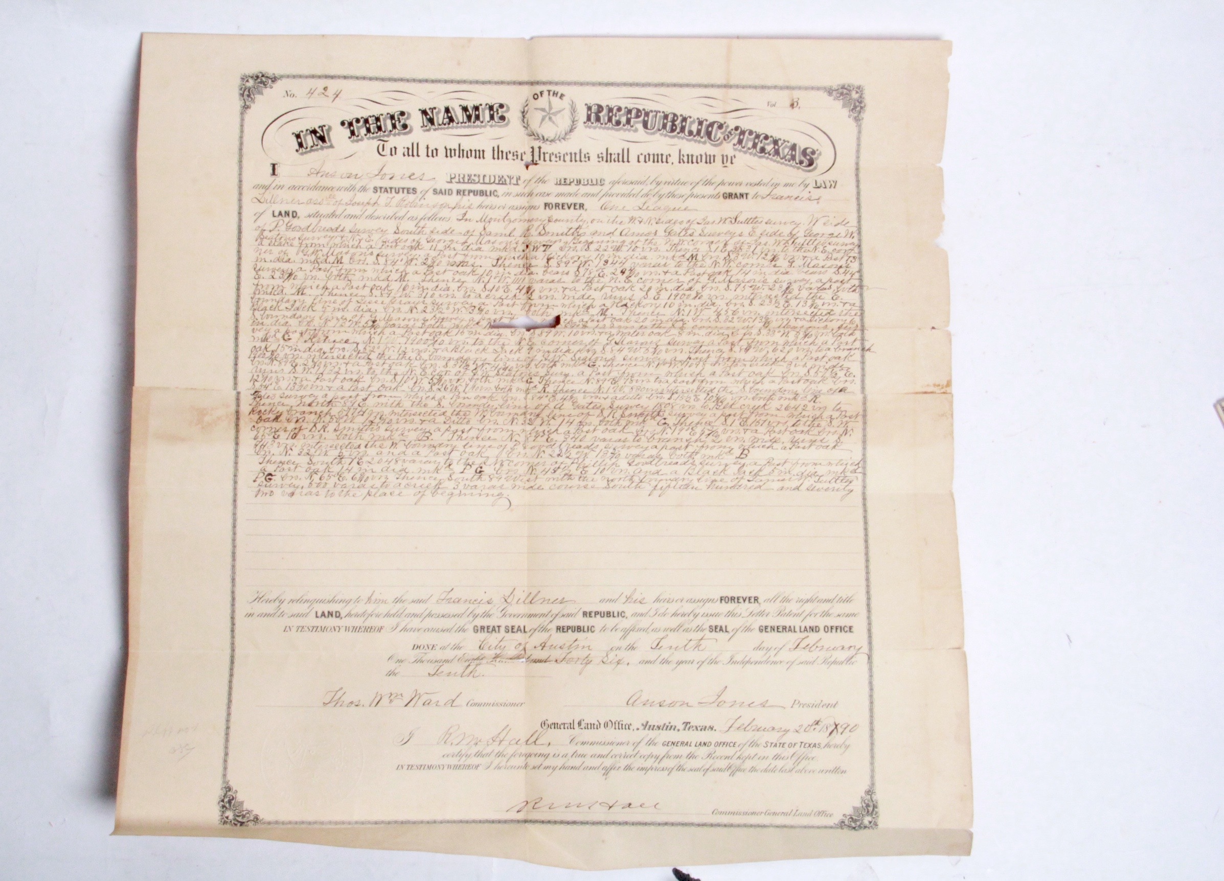 Collection of Texas Land Grants from Mid to Late 1800s EBTH