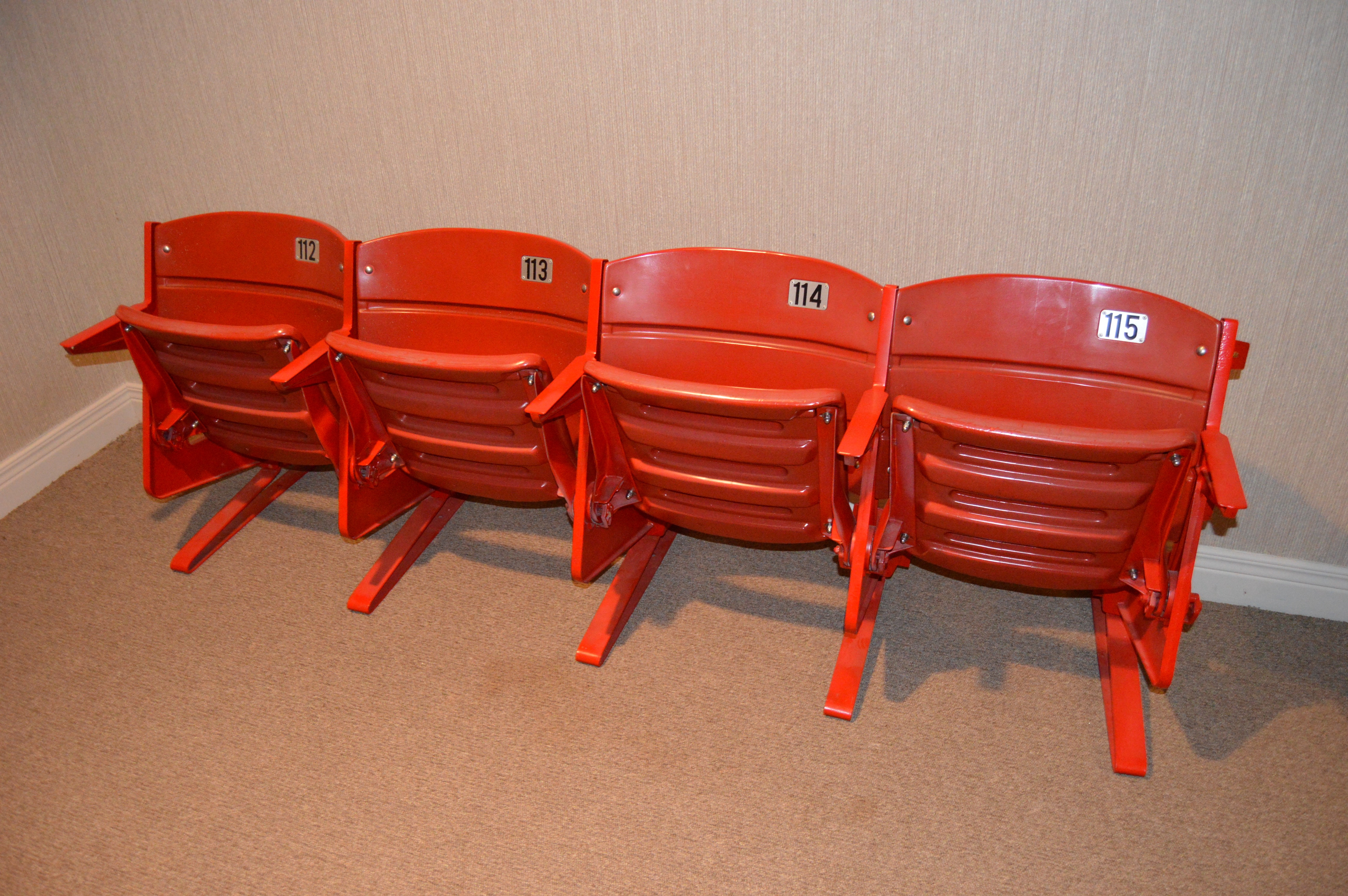Four Vintage Reds Stadium Seats from Riverfront Stadium EBTH