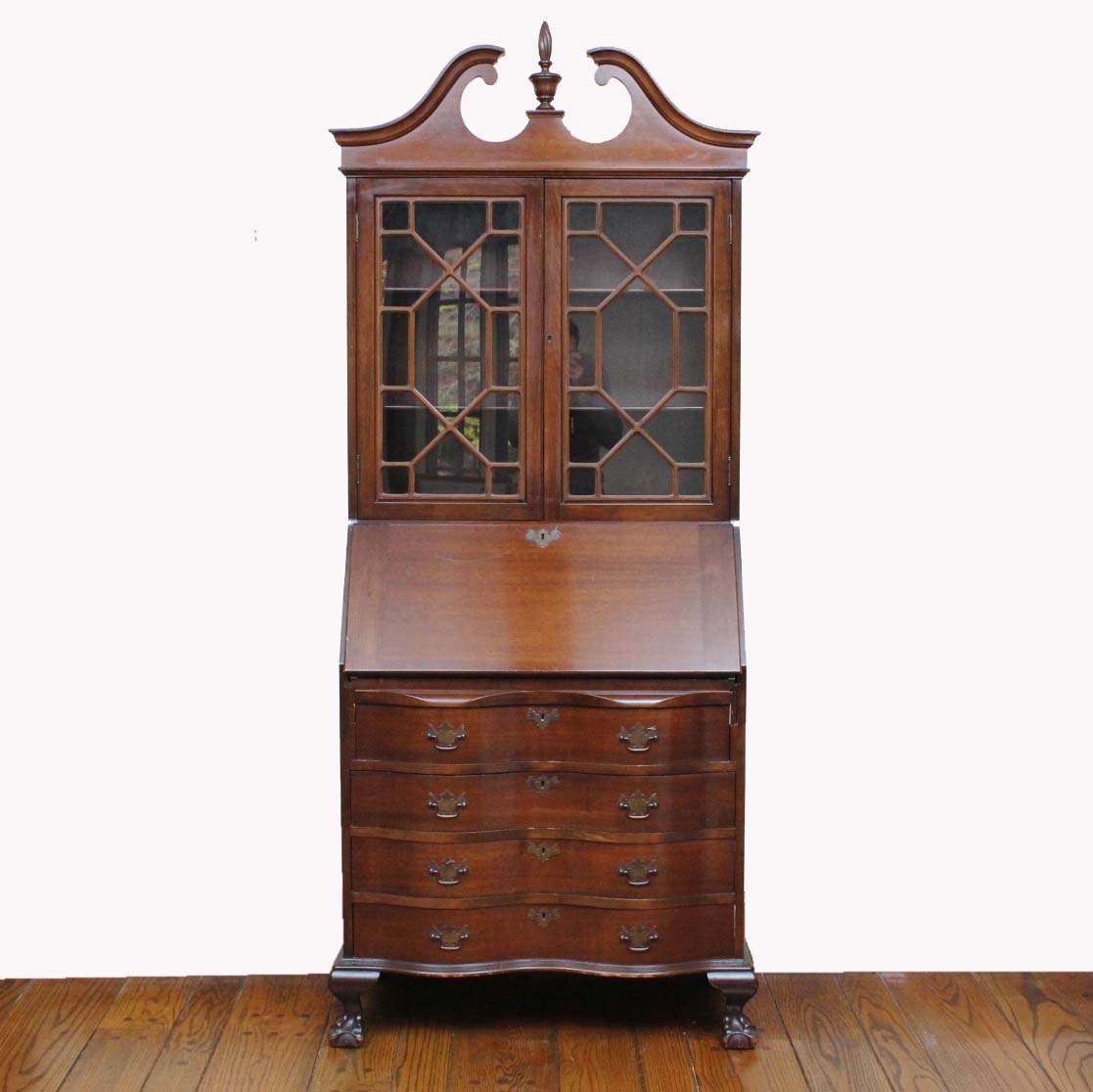 Vintage Federal Style Solid Wood Secretary Desk Ebth