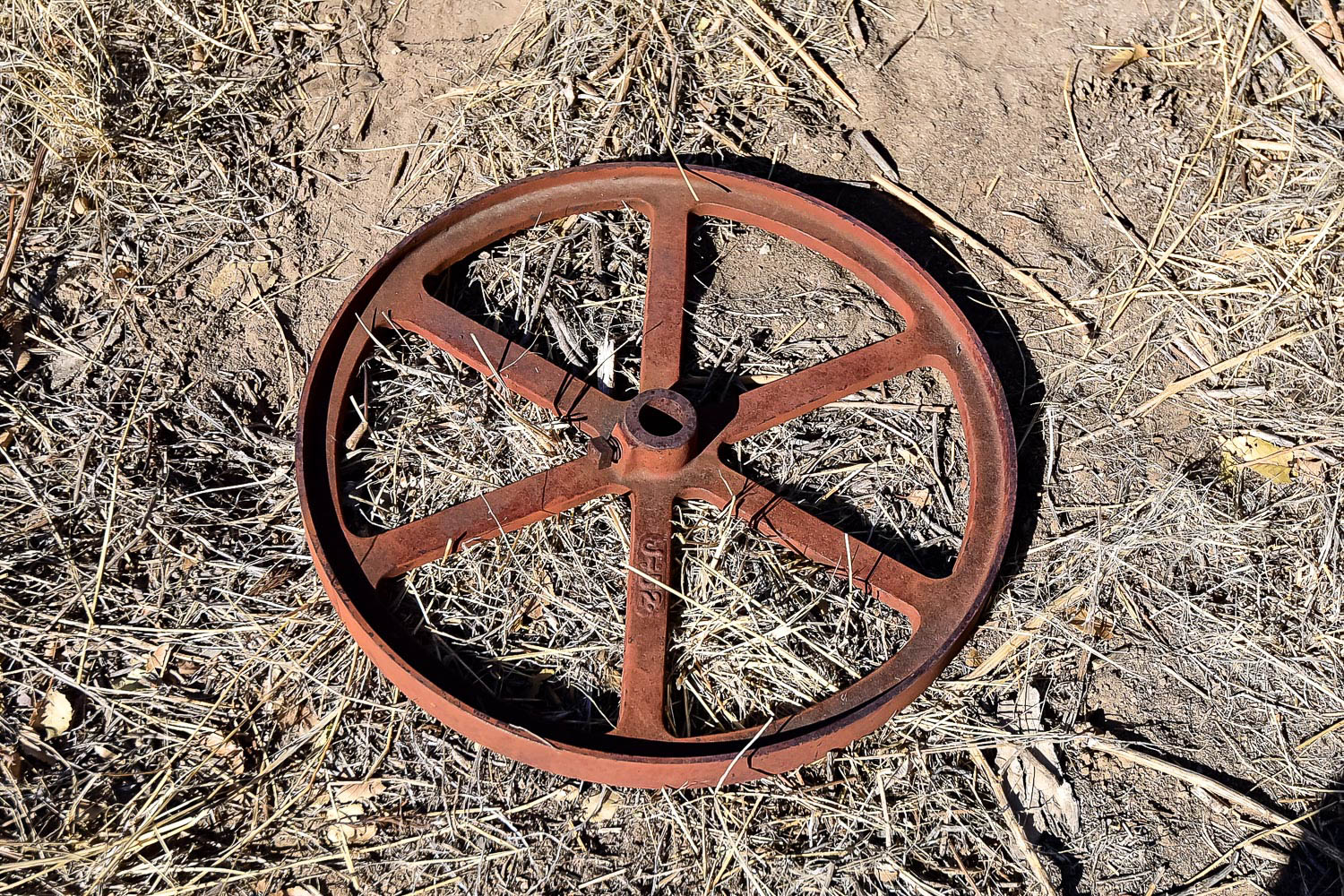 antique pulley wheel