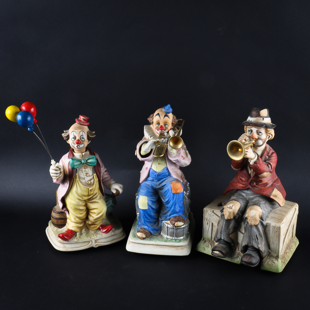 Collection of "Melody In Motion" Porcelain Clown Figurines EBTH