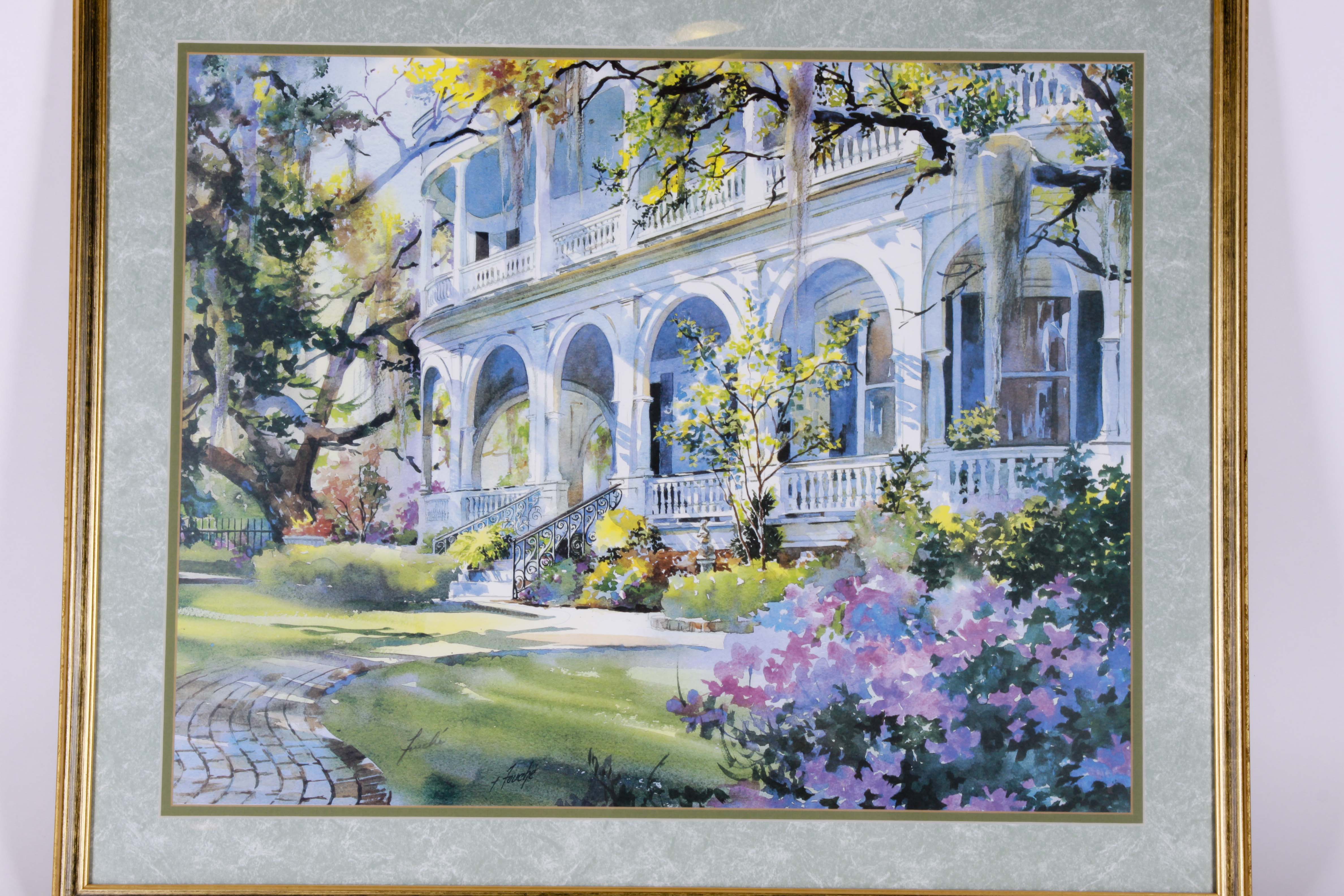 Virginia Fouche Bolton signed Print of Watercolor Painting EBTH