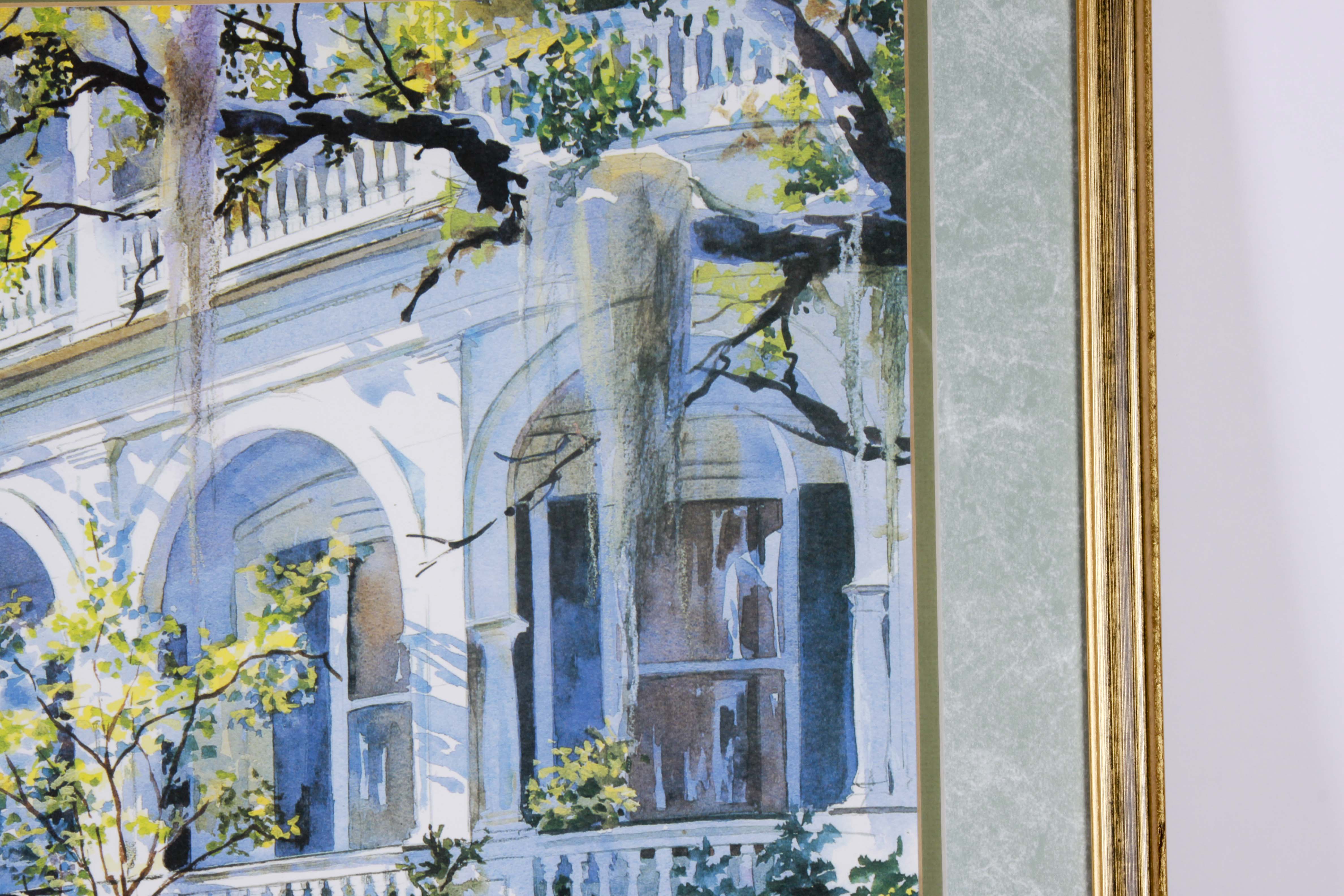 Virginia Fouche Bolton signed Print of Watercolor Painting EBTH