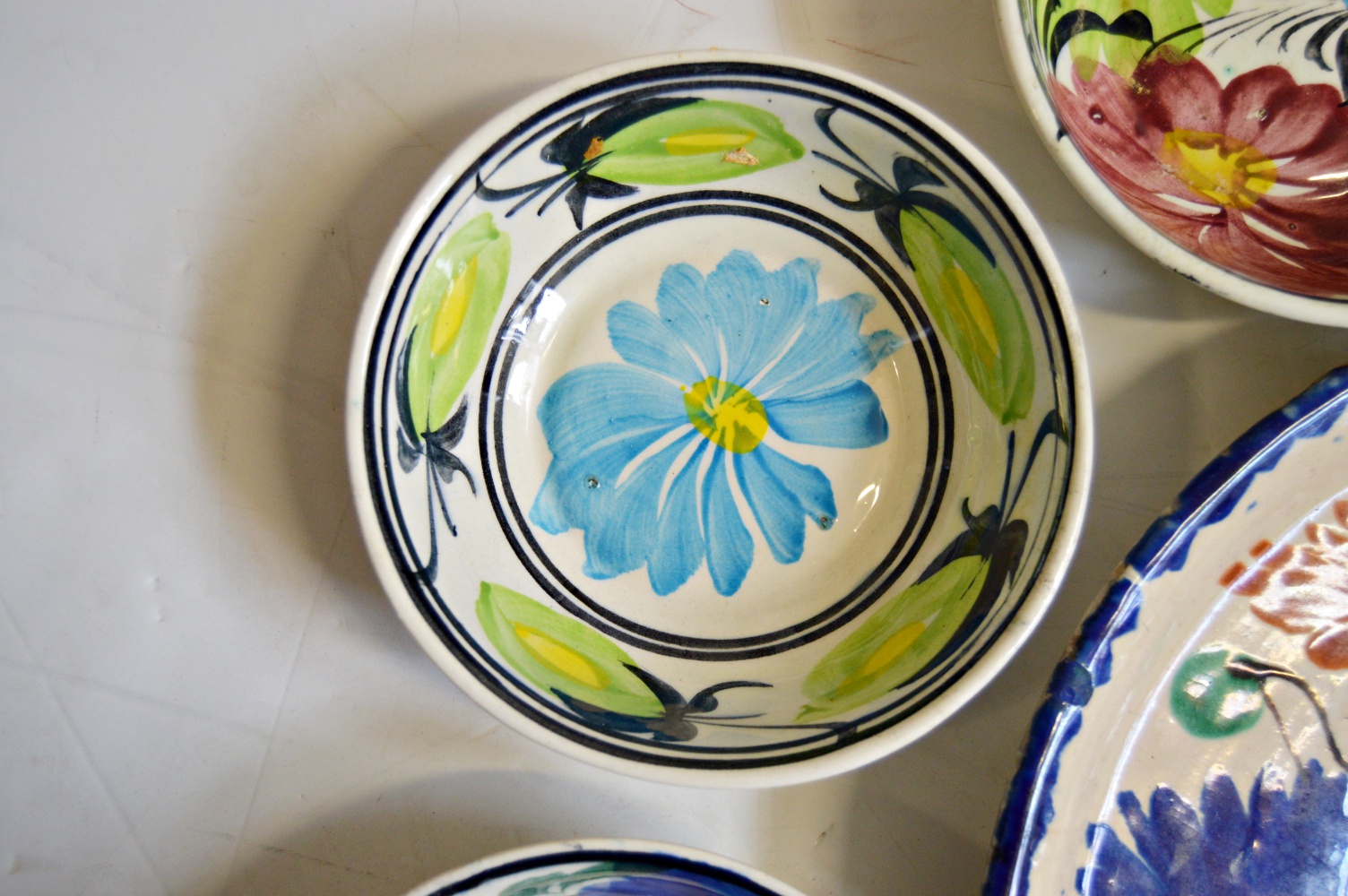 Mid Century Mexican Hand Painted Ceramic Bowls and Platter EBTH