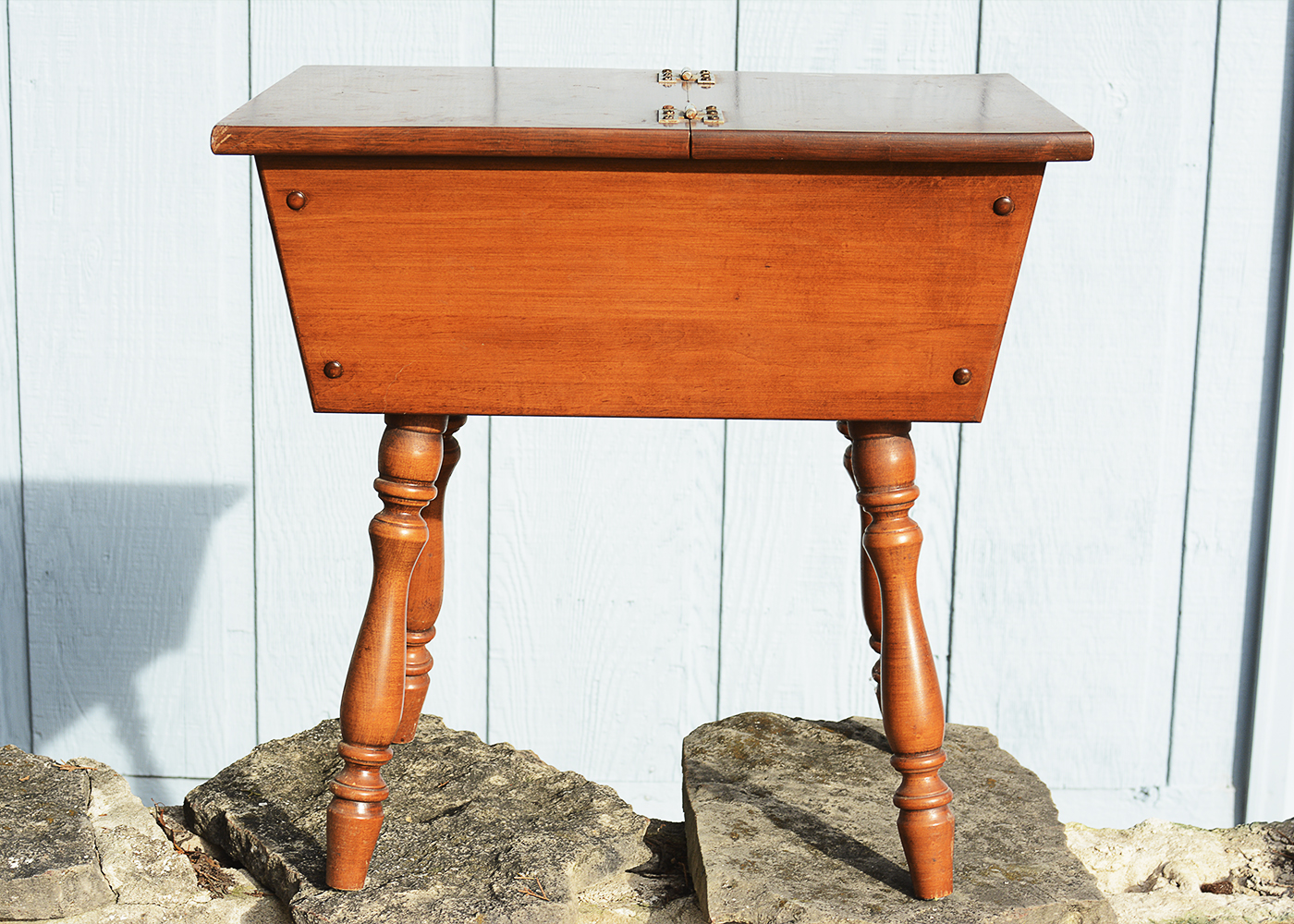 Vintage HeywoodWakefield "Cinnamon" Maple Sewing Storage Table EBTH