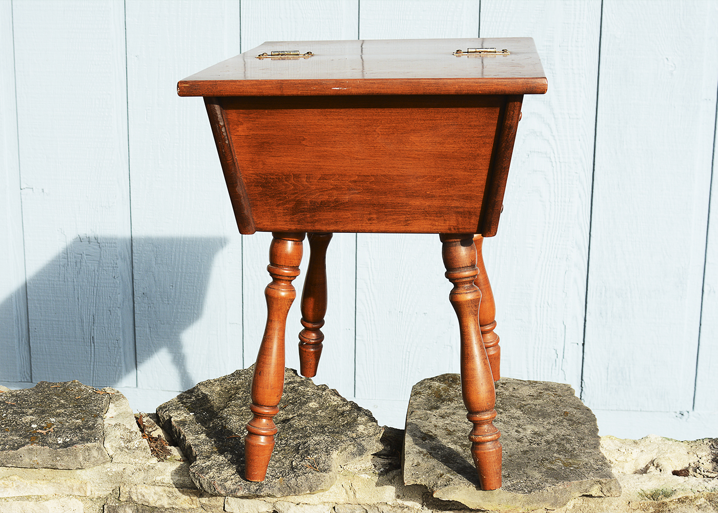 Vintage HeywoodWakefield "Cinnamon" Maple Sewing Storage Table EBTH