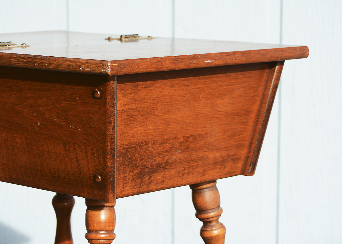 Vintage HeywoodWakefield "Cinnamon" Maple Sewing Storage Table EBTH