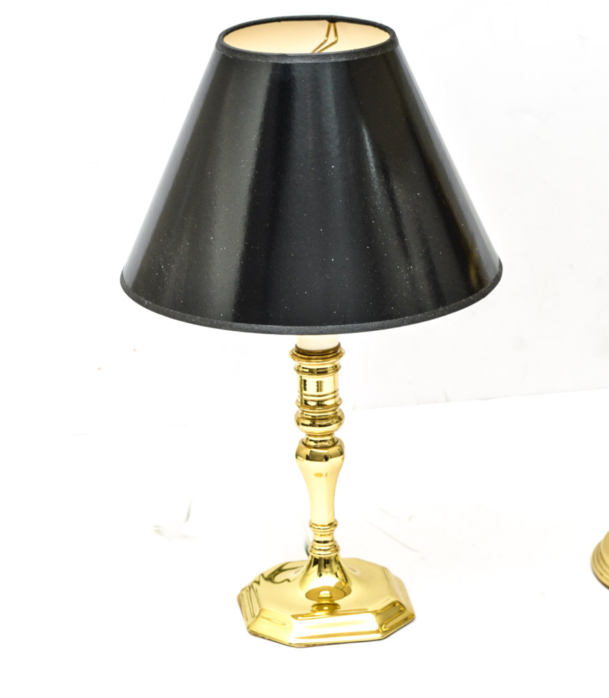 Pair of Baldwin Brass Candlestick Lamps EBTH