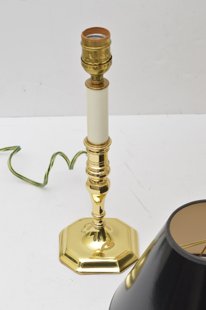 Pair of Baldwin Brass Candlestick Lamps EBTH