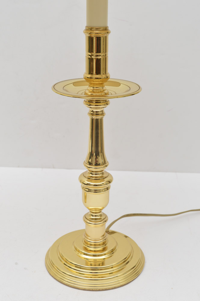 Pair of Baldwin Brass Candlestick Lamps EBTH