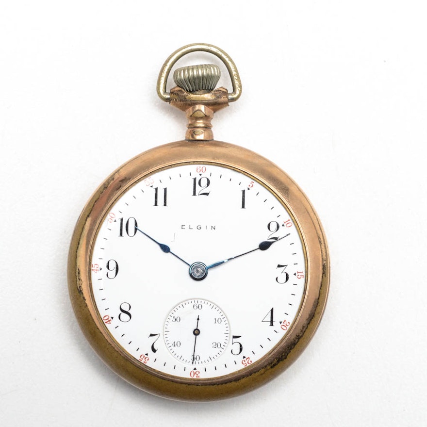 antique-elgin-gold-filled-open-face-pocket-watch-ebth