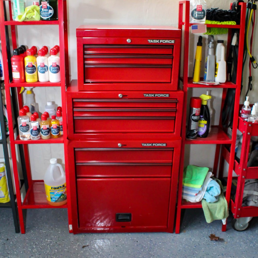 Red Task Force Steel Tool Cabinet Ebth